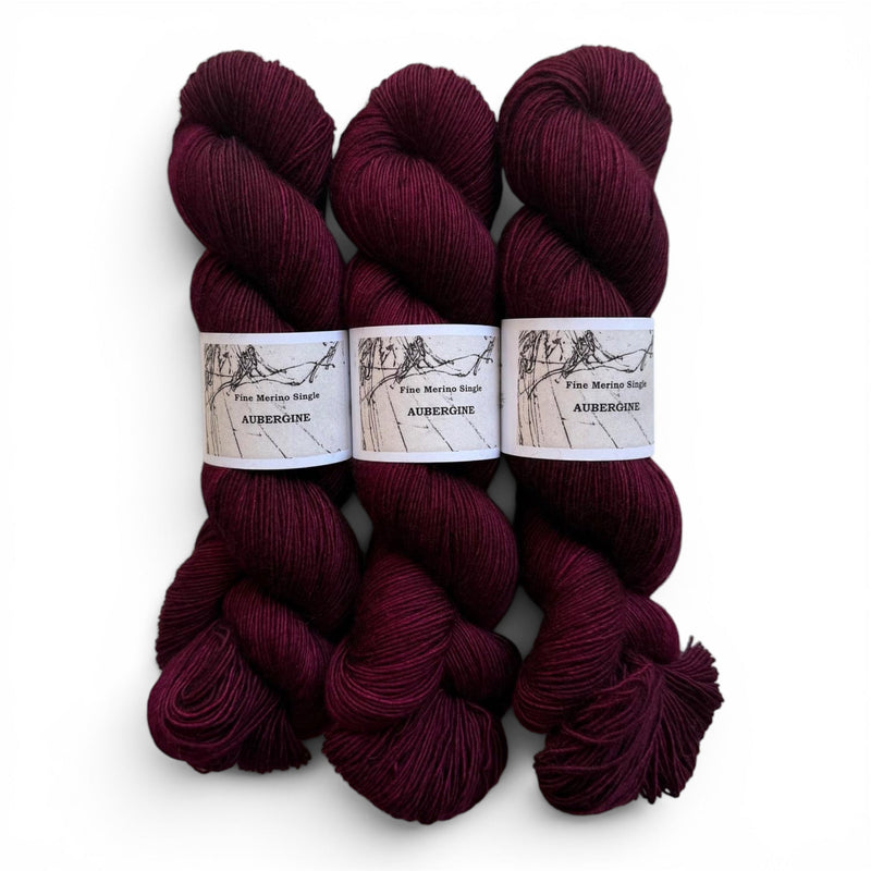 Atelier Franziska Uhl FINE MERINO SINGLE - BONIFAKTUR - Aubergine - Atelier Franziska Uhl FINE MERINO SINGLE