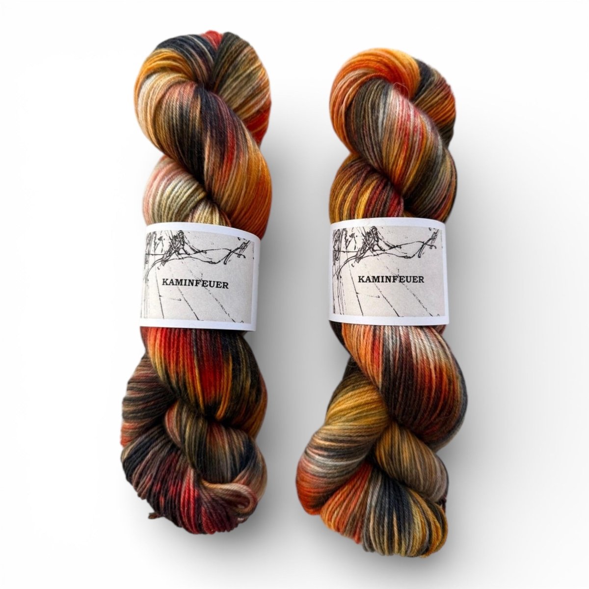 Atelier Franziska Uhl Handgefärbte Sockenwolle - BONIFAKTUR - Kaminfeuer - Atelier Franziska Uhl Handgefärbte Sockenwolle